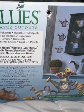 Wallis Blue, Green and Yellow Watering Can Garden Wall Decals